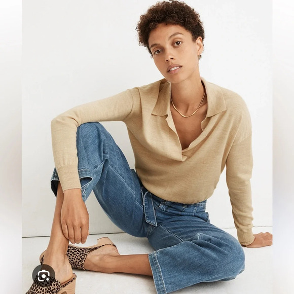 New With Tags Madewell Collared Polo Sweater  Size xs - Picture 1 of 13